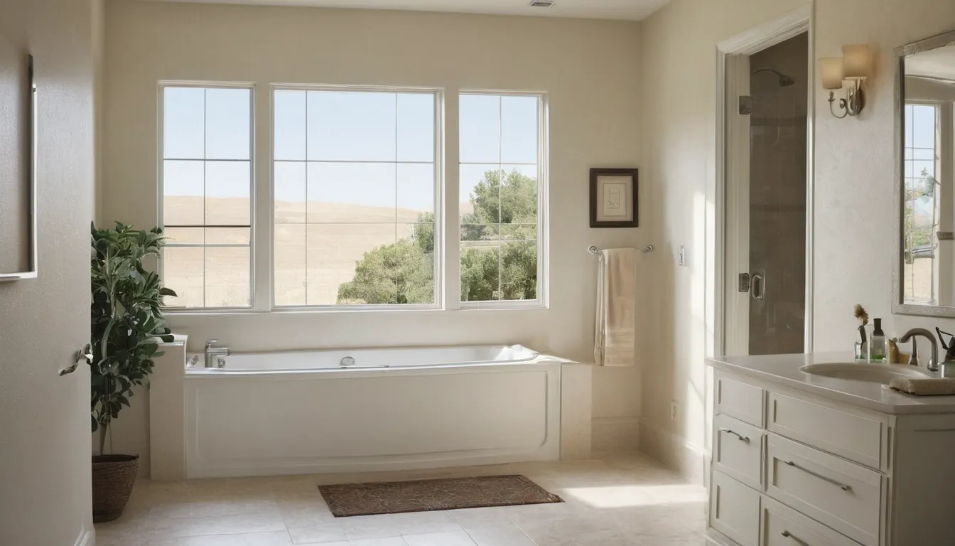 A homeowner near West Covina sitting comfortably in a walk-in tub with the side door closed in a bright bathroom